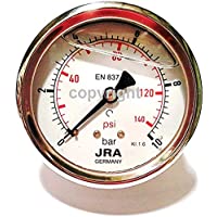 JRA-Longlife Manómetro de glicerina 0-10 bar Conexión diámetro 63- centrada en la parte trasera G1-4&quot-